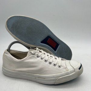 Converse Jack Purcell Low Top Sneakers Men's Size 9 White Lace Up Canvas Shoes